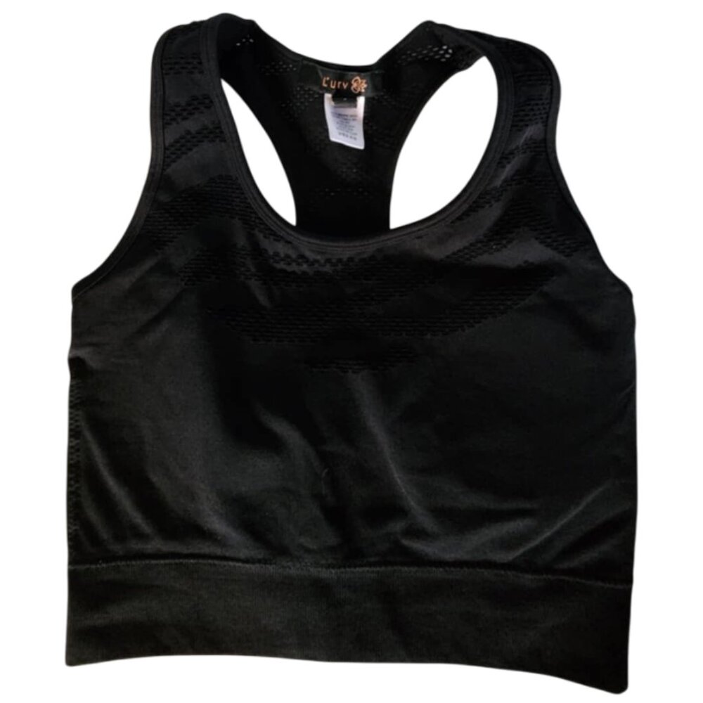 EUC L'urv Black Sports Bra Racer Back